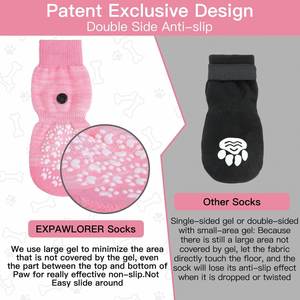 Chaussettes antidérapantes pour chiens, protection des pattes pour sols durs, 4 pièces, pour éviter les griffures et la léchage - Product Image 6