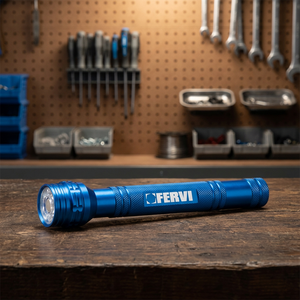 Lampe torche LED FERVI 3W EDC télescopique avec aimant, source lumineuse COB, corps en alliage d'aluminium durable, camping, logo personnalisé, certifiée ROHS, 4xLR44 - Product Image 3
