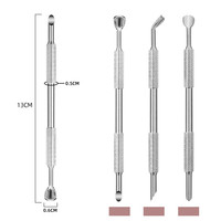 Poussoir professionnel de cuticule d'ongle de Double tête en acier inoxydable enlevant l'outil de manucure de peau morte pour polir la Surface d'ongle
