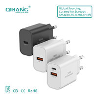 Cargador Mini de 20W con Tecnología GaN, Cargador de Pared USB C de un Solo Puerto, Adaptador de Carga Rápida, Enchufe Plegable, Esenciales de Viaje para Teléfono