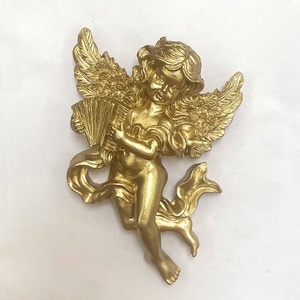 Ensemble de 2 statues d'anges chérubins en résine écologique, figurine sculptée, <span class=keywords><strong>cadeau</strong></span> commémoratif de sympathie, décoration de bureau à domicile et au bureau - Product Image 5