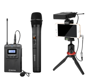 Microphone sans fil professionnel UHF 4 canaux Wm8 Pro K2 K3 <span class=keywords><strong>K4</strong></span> pour appareil photo reflex numérique, mixeur et diffusion en direct - Product Image 5