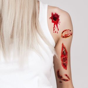 2023 nuovo arrivo Body Art cicatrice Stick <span class=keywords><strong>tatuaggio</strong></span> Stick <span class=keywords><strong>divertente</strong></span> orrorbloody cicatrice per festa di Halloween - Product Image 4