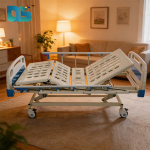 <span class=keywords><strong>Lit</strong></span> manuel pour soins à domicile et à l'hôpital, avec pieds réglables, pliable, garde-corps en acier inoxydable, planches en ABS - Product Image 2