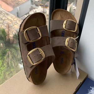 Sandali in Sughero con Doppia Cinghia e Fibbia - Stile Retrò Estivo per Coppie, Sandali e <span class=keywords><strong>Ciabatte</strong></span> in Vera <span class=keywords><strong>Pelle</strong></span> con Doppia Cinghia e Punta Aperta - Product Image 2