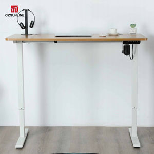 Ev ofis masası yuvarlak bacak tek motorlu otomatik ofis masası yüksekliği ayarlanabilir masa - Product Image 2