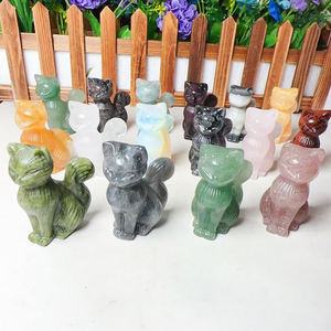 คริสตัลควอตซ์ธรรมชาติขนาด 60 มม. คละแบบ สำหรับงานหัตถกรรม รูปสัตว์ แมว สำหรับตกแต่งบ้าน ขายส่ง - Product Image 1