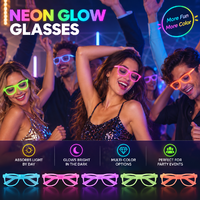 Lunettes de fête fluorescentes originales, montures rondes et carrées à couleurs changeantes, accessoires photo lumineux pour anniversaire, danse, fête sous lumière noire
