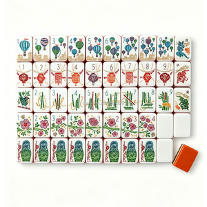 Jeu de Mahjong américain en acrylique à 4 couches, design Walk With Me, tuiles de Mahjong personnalisées de luxe sculptées, 160 tuiles - Product Image 1