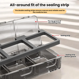 Boîte de rangement portable <span class=keywords><strong>pour</strong></span> pilules en 3 sections, étanche à l'humidité, organisateur de médicaments, conteneur transparent <span class=keywords><strong>pour</strong></span> pilules en PC - Product Image 4
