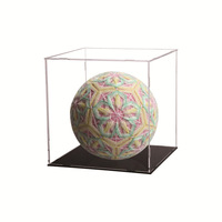 10x10x10 12x12x12 15x15x15 Zoll Quadratische Zusammenklappbare Acryl-Vitrine mit Schwarzem Sockel