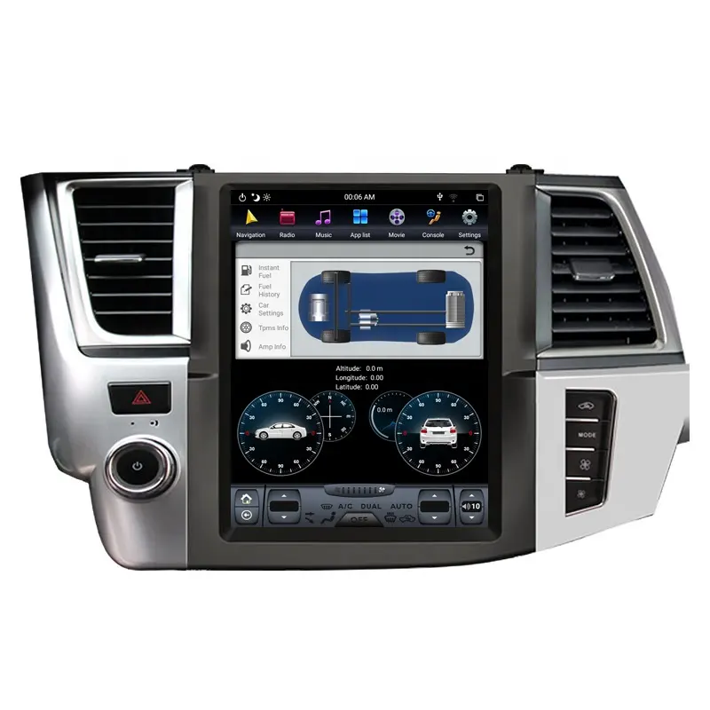 64GB Tesla Screen For Toyota Highlander 2014 2015 2016 2017 2018 Android Car Multimedia Player GPS Audio Radio Head Unit Stereo