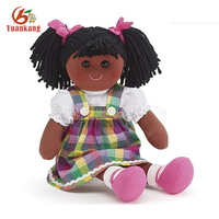 Vente en Gros Poupée en Peluche Personnalisée Pas Chère, Poupée de Chiffon Bébé Fille Noire, Jouet Doux en Peluche Tendance Unisexe
