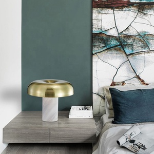 Lampe de Table en forme de champignon doré, <span class=keywords><strong>Jazz</strong></span>, base en marbre blanc, éclairage de bureau moderne JY6130 - Product Image 2