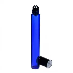 Wholesale Empty 10ml Glass Blue Roll On Perfume Bottle Black Cap 10g Essential Oil Women Cosmetic Container Portable Travel