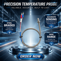 Sonde de température à vis M6/M8 OEM/ODM avec thermocouple à ressort K/E/PT100, filetage métrique et impérial en option