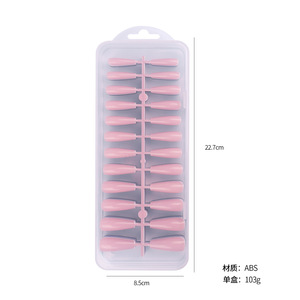 240 faux ongles de couleurs assorties en ABS, forme ballerine longue carrée, en gel souple à presser - Product Image 6
