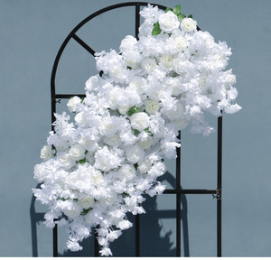 Rose blanche fleur de cerisier événement mariage arc déco accrocher fleur rangée Arrangement fête <span class=keywords><strong>Table</strong></span> pièce maîtresse boule florale rideau fleur - Product Image 5
