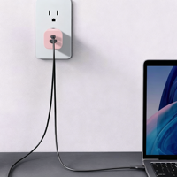 Chargeur Super Rapide GaN 45W Double Port Type-C Prise EU PD 3.0 QC3.0 OTP OCP Ignifuge pour Téléphone Portable Montre Intelligente Écouteurs