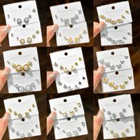 Orecchini di Lusso in Ottone Placcato Oro con Perno in Argento 925, Set con Zirconi Micro-Incastonati, Una Confezione Contiene Tre Paia, Orecchini di Alta Gamma per Donna