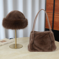 Ensemble chapeau en fausse fourrure et sac hobo pour l'hiver - Motif léopard pour la pêche, le ski, les occasions décontractées et les fêtes