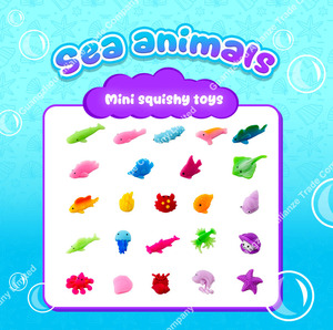 24 Styles Stress Relief Stretch Toy Sea World Study Shark Octopus Starfish Seashell Soft Cute <b>Mini</b> Marine Animal Squeeze Toy - Product Image 1
