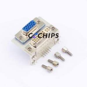 HYCW16-DVI43-158B D-Sub/VGA Connector Bent Lead Through Hole Connector High Density D-Sub Female 45P Right Angle Insert - Product Image 1