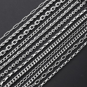 <strong>Men's</strong> Vintage Trendy Stainless Steel <strong>Silver</strong> Plated <strong>Bangles</strong> with Cuban Chain Design Versatile Washable Gift for Europe America - Product Image 3
