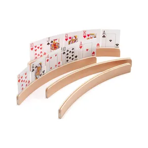 木制扑克牌托盘架用于桥Canasta UNO牌