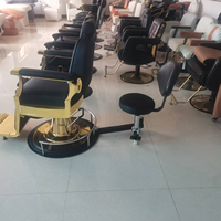 Tabouret de Barbier Réglable et Rotatif avec Roulettes, Chaise de Coiffeur Pivotante pour Salon de Beauté et Coiffure