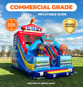 Toboggan gonflable combiné à thème dessin animé pour chiots de sauvetage certifié EN14960, résistant aux intempéries pour les jeux de festival de dessins animés communautaires - Product Image 4