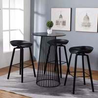 Table de bar moderne en acier inoxydable, pieds en métal, facile à nettoyer, résistante à l'eau, polyvalente pour la maison, le bar, la boîte de nuit, la salle à manger, le salon