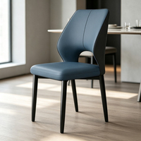 Chaises de salle à manger modernes en acier carbone recouvertes de cuir - Meubles de salle à manger écologiques et durables pour la maison