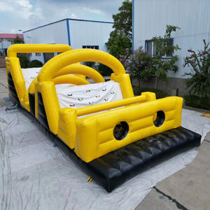 Parcours d'obstacles gonflable commercial avec mur d'<span class=keywords><strong>escalade</strong></span>, équipement de terrain de jeu extérieur pour enfants, matériau PVC - Product Image 2