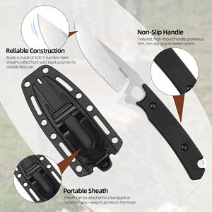 سكين تخييم خارجي بالجملة من بايوهنغ بمقبض بلاستيكي، سكين بشعار مخصص للتخييم والصيد - Product Image 3