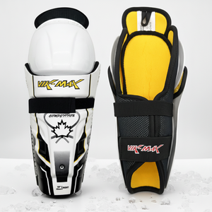 Protège-tibias de hockey sur glace VIK-MAX PJR 1.0 pour enfants (9''-11'') en fibre de nylon et mousse EVA – Nouveauté 2026 – Vente Flash – Sports de plein air - Product Image 1