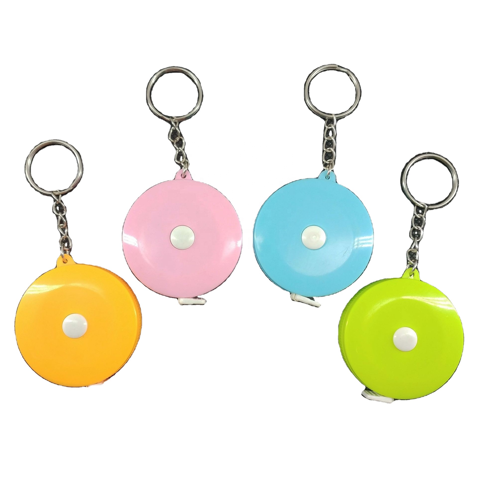 Цветная Пластиковая Круглая Автоматическая накидка ярких цветов 1,5 м, миниатюрная рулетка