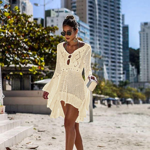 Robe de plage en crochet bohème à manches évasées, idéale pour la plage, les pique-niques, le camping en bord de mer, les vacances d'été - Product Image 6