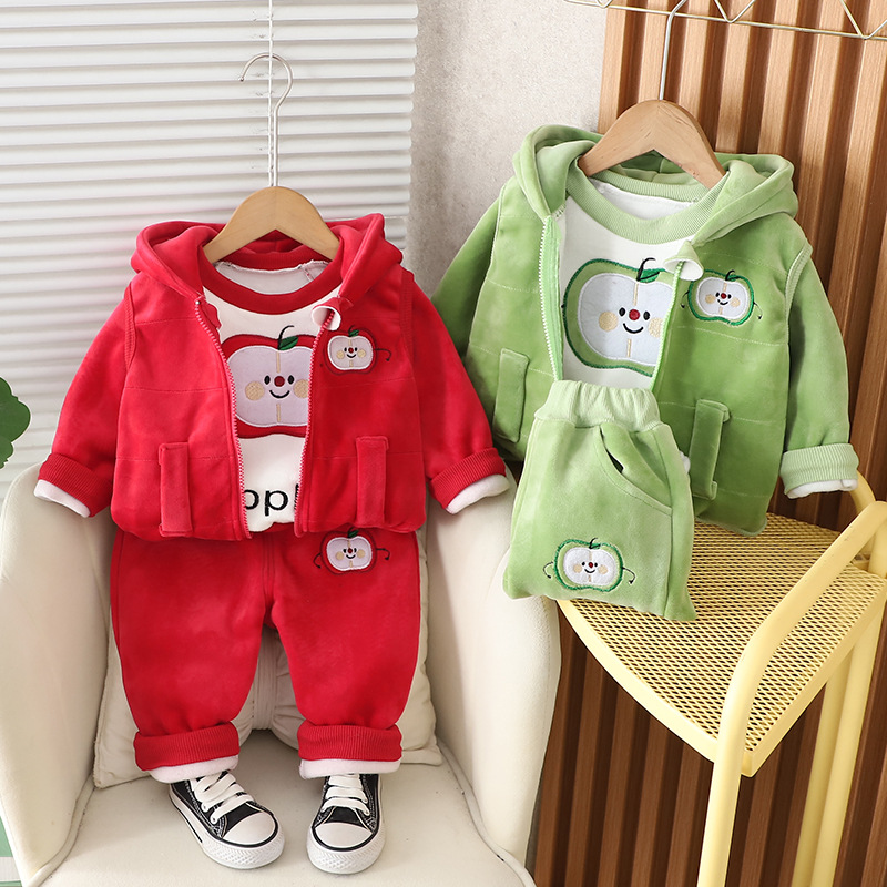 Children Clothes Year Old Tracksuit Year Old Infant Clothing Beby Winter  Clothes For Toddler Girls Sweat Baby Jogging Suits Track Fabric Velvet