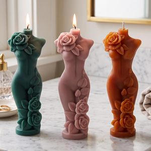 3D Rose Human Body <b>Silicone</b> Candle Mold Handmade DIY Diffuser Wax Mold Reusable Craft Making <b>Tool</b> - Product Image 3