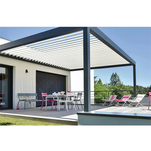 Gazebo Moderno de Lujo con Toldo Impermeable, Pérgola de Aluminio para Jardín Exterior, Eléctrica y Retráctil - Product Image 2