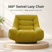 Fauteuil de relaxation pivotant à coussin segmenté, revêtement en chenille, pour la maison, l'hôtel et la réception, fabriqué à Foshan