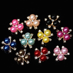Vente directe fabricant bricolage <span class=keywords><strong>color</strong></span>é trois perles fleur coeur broche mariée ventilateur bijoux accessoire bijoux résultats composants - Product Image 3