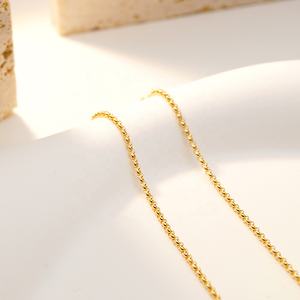 מכירה לוהטת אמיתי זהב Au585 אמיתי זהב בלצ 'ר שרשרת מוצק טהור 14k זהב רולו שרשרת תכשיטים סיטונאי שרשרת - Product Image 2