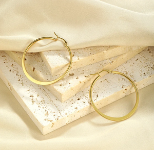 Großhandel Günstige Schmuck Vergoldete Ring Frauen Mode Classic Delicate Hot-Sell Einfache Big Circle Creolen Daily Party - Product Image 5