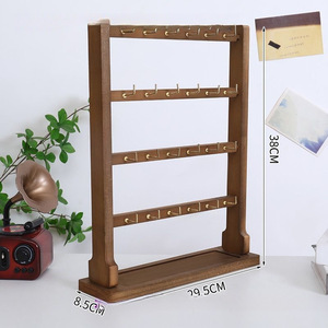 Wooden Jewelry Display Rack 38Cm X 29.5Cm X 8.5Cm 3 Tier <b>Desktop</b> Organizer For Earrings Bracelets Keychains - Product Image 1