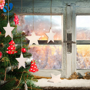 Wanuocraft chưa hoàn thành gỗ lát handmade vòng tròn bằng gỗ cây giáng sinh trang trí đồ trang trí treo cutouts dây thủ công - Product Image 6