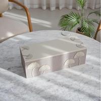 Boîte de rangement de luxe vide à 3 compartiments en forme de feuille de Ginkgo, en lin, pour dattes, baklava, emballages cadeaux, ensemble de boîtes pour dattes, confitures, pots de chocolat