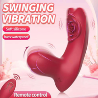 Vibrateur Rose Télécommandé Portable pour Point G et Clitoris, Stimulateur à Insérer dans les Culottes avec Fonction de Poussée, Jouet Sexuel Adulte pour Femmes