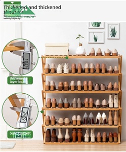 Wayon Scarpiera Moderna in Bambù Pieghevole a 1 Ripiano, Scaffale Portaoggetti per Ingresso, Camera da Letto, Organizzazione Domestica - Product Image 2